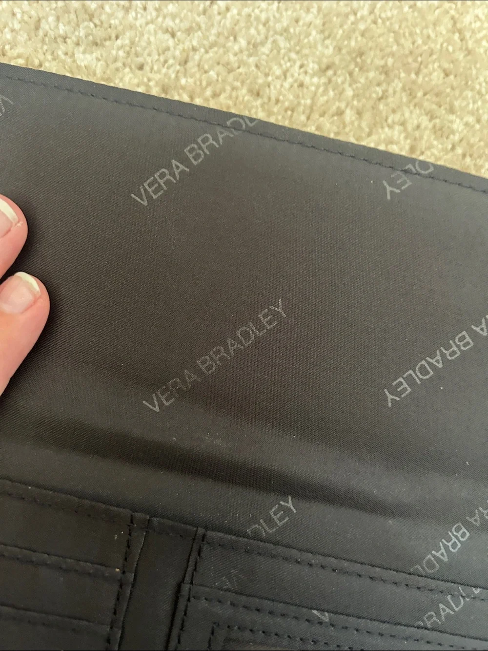 Vera Bradley Black & White Quilted Foldover Wallet Clutch - Picture 4 of 5